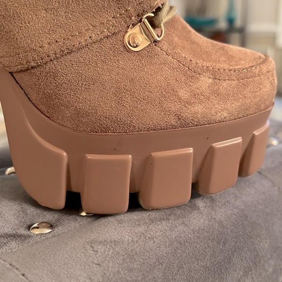 Just In Moon are Back Nude Vegan Suede Boots - Picture 9 of 14